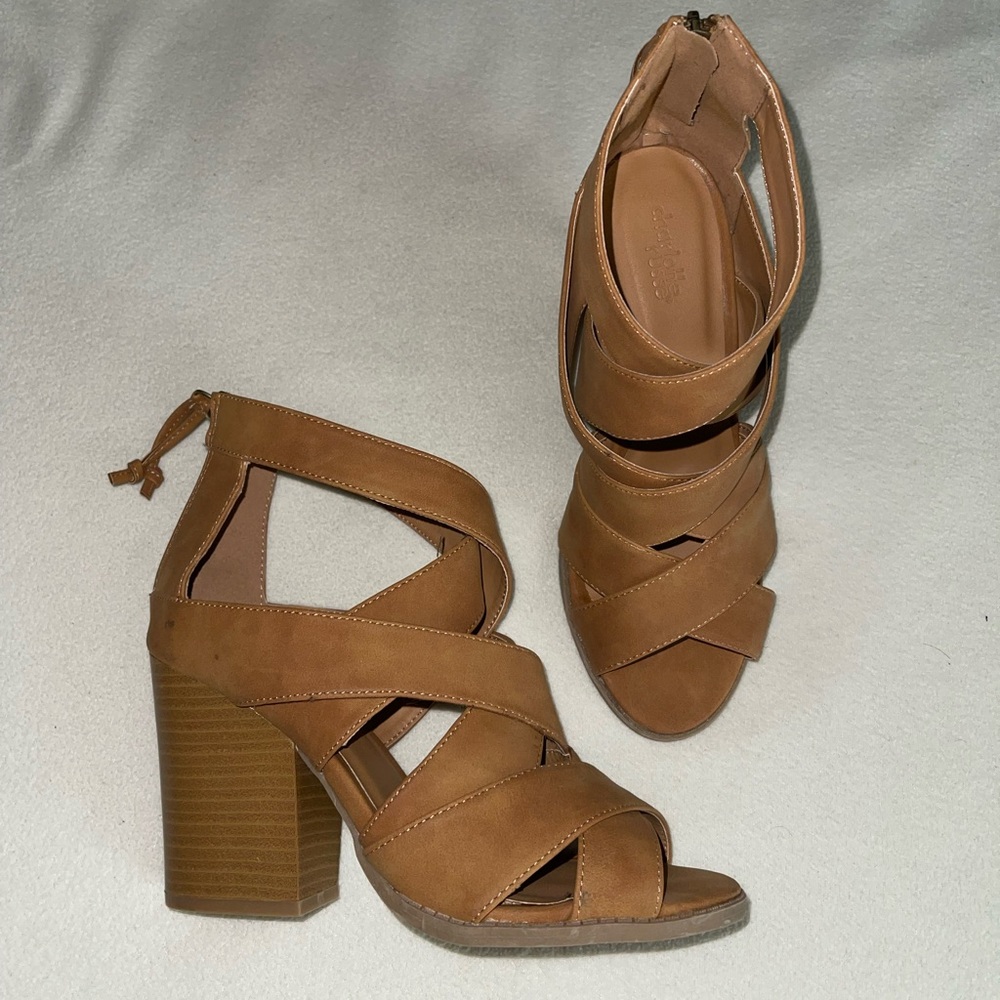 Charolette Russe Faux Suede Brown Strappy Booties